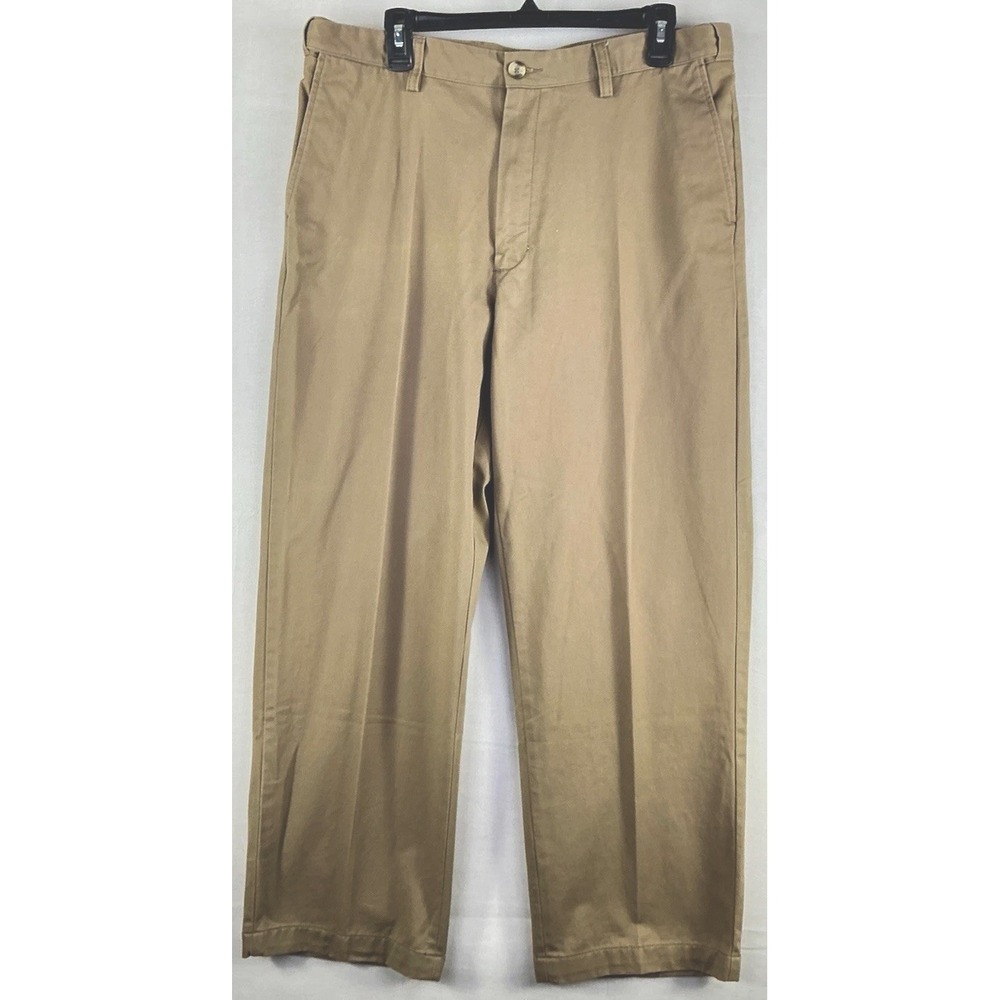 Falls‎ Creek Classic Fit Khaki Pants 36x30 Tan 100% Cotton Mens